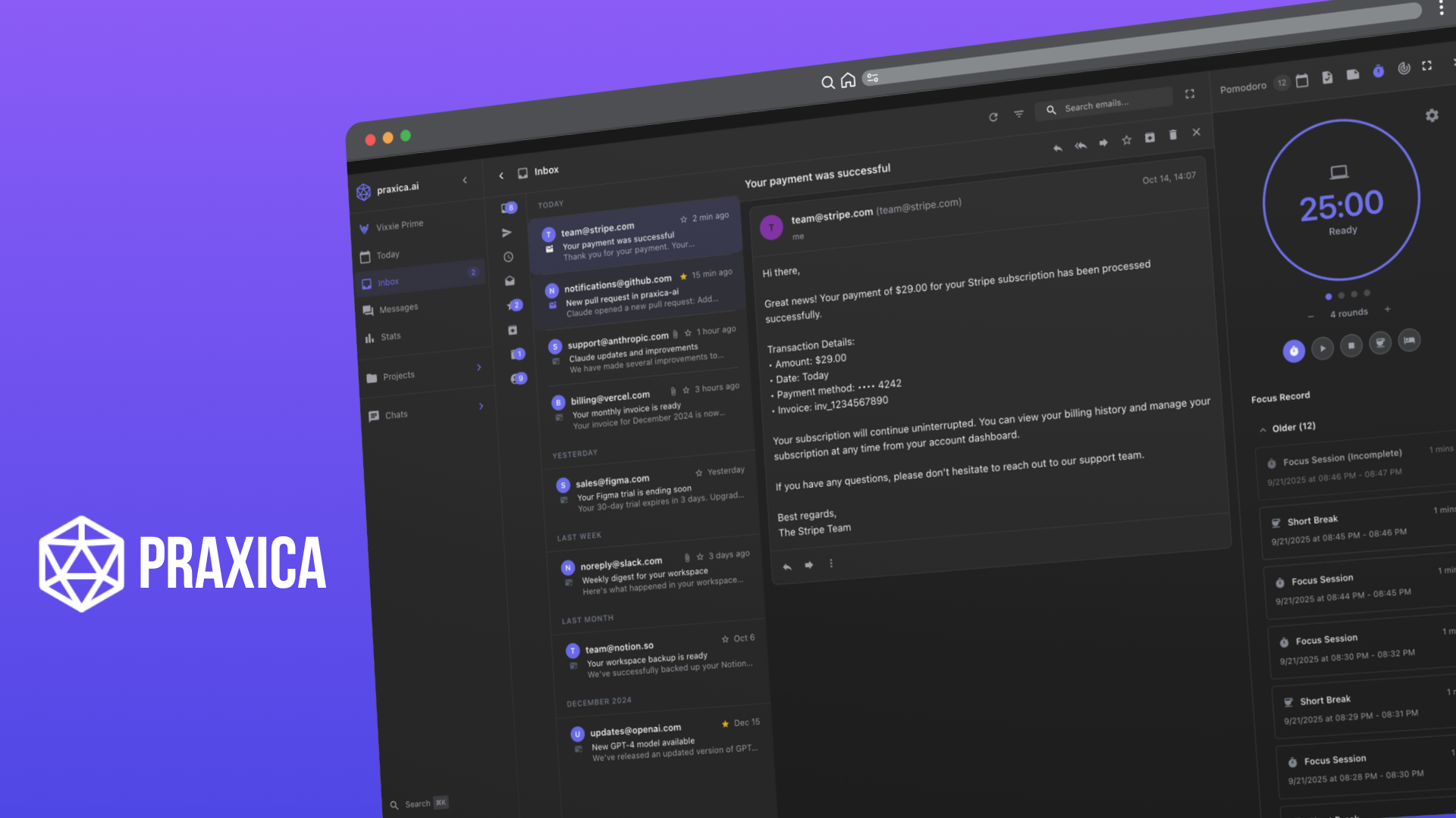 Praxica App Interface